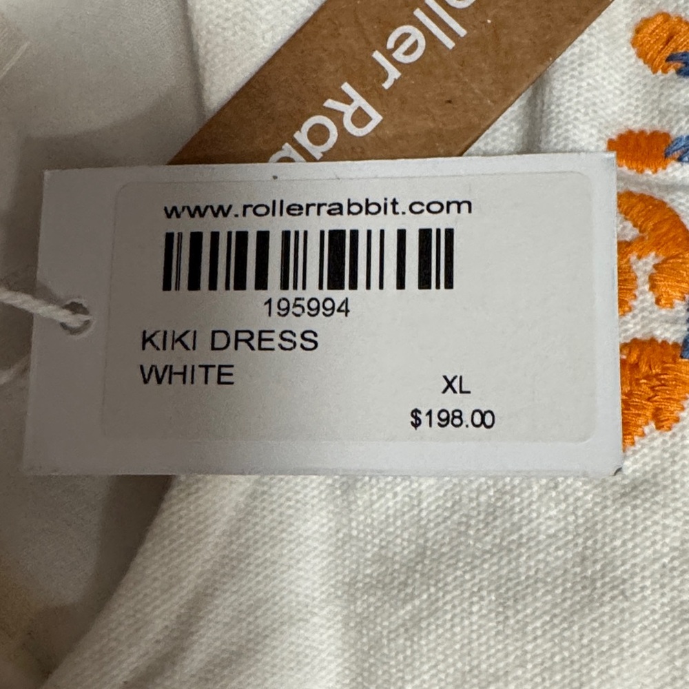 Roller Rabbit White Dress with Colorful Floral Embroidery - Picture 4 of 12